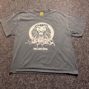 Disney The Lion King Broadway Musical Graphic T-Shirt XL Faded Black Cotton